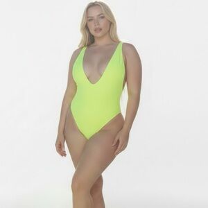 Neon Green One-Piece Swimsuit